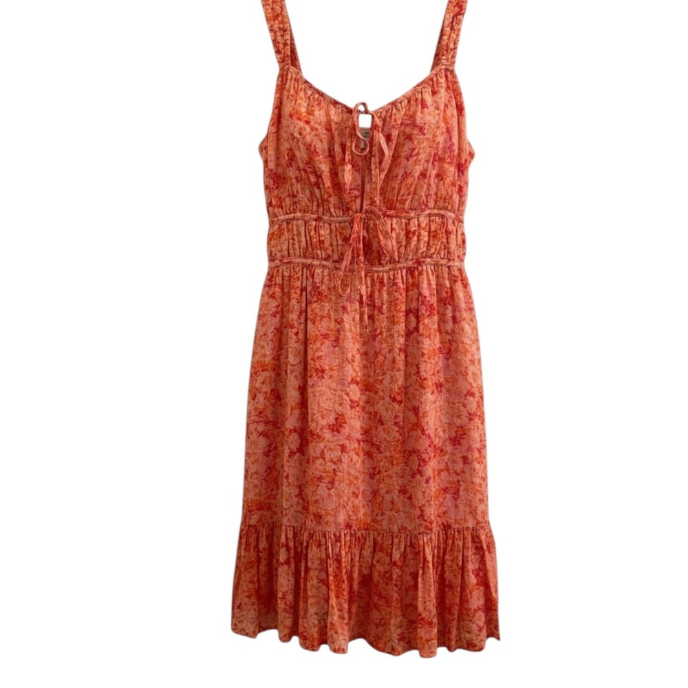 American Eagle Dress Pink Orange Small Summer Festival Beach Garden Party Floral
